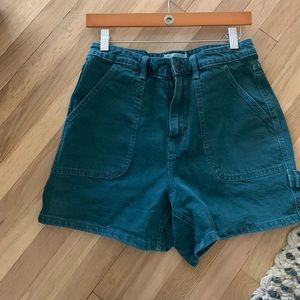 Universal thread high wasted green-blue denim shorts